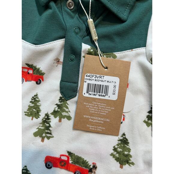 NWT Angel Dear Christmas Trucks Cowboy Bodysuit, 3-6 Months - Picture 5 of 5